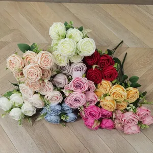 Composizione Floreale Artificiale a 7 Rose per Matrimoni, Decorazioni per Natale, Laurea, Halloween, Capodanno, Pasqua - Product Image 1
