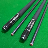 Haute qualité technologie noire 1/2 Split Double Section Queue de billard en Fiber de verre 13mm grosse tête American Nine Ball en Fiber de carbone