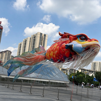 Décoration gonflable publicitaire extérieure personnalisée, poisson géant volant, poisson-dragon de la mythologie chinoise pour événement