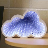 Lampu LED Terowongan Infinity Cermin Multi-layer Persegi Kustom untuk Dinding Latar Belakang Klub Malam KTV