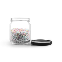Pot en verre rond de 195 ml, 250 g, 7 oz pour confiture, guacamole, beurre de cacahuète avec couvercle à vis de 63 mm