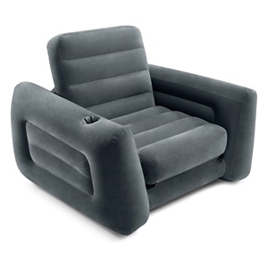 Twin Inflatable Pull-Out <b>Sofa</b> Chair with Cup Holder Portable Air Couch Armrest Backrest Inflatable Lounge Chair for Camping Home - Product Image 1