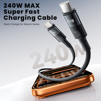 Cable Toocki de 240W con Máxima Potencia de Transmisión, Interfaz Anti-Oxidación, Cable C-C con Amplia Compatibilidad para Carga Xiaomi
