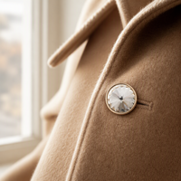 Kancing Pakaian Logam Tipis Model Prancis untuk Mantel, Jaket, dan Sweater