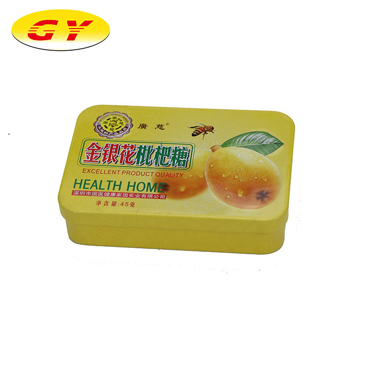 Mignon petit rectangle en métal boîte à bonbons