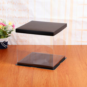 Boîte à gâteau carrée transparente, de grande taille, <span class=keywords><strong>bordure</strong></span> en plastique, Base forte, grand, 28x15 pouces - Product Image 4