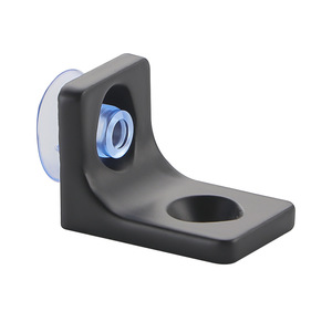 Support d'étagère à ventouse Gvis noir pour étagère en verre, support d'angle, accessoire de fixation pour meuble et cloison - Product Image 1