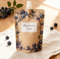Pochette liquide écologique personnalisée imprimée sur mesure, emballage de jus en kraft de 100 ml, pochette à bec debout avec buse OEM