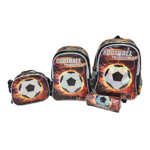 Ensemble de sacs à dos à roulettes 3 en 1 Cartoon Soccer Trolley <span class=keywords><strong>Cartable</strong></span> Sac à dos à roulettes pour enfants avec sac à lunch pour garçons - Product Image 1