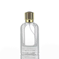 Flacon de parfum en verre, design vintage rond de luxe, flacon de parfum 50 ml 100 ml, verre transparent personnalisé, échantillon