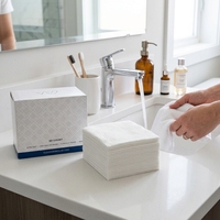 Serviettes jetables pour le visage 100% Lyocell, 50 pièces par boîte, lingettes démaquillantes humides et sèches, serviettes jetables biodégradables pour le visage