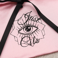 Pochette à cordon en satin rose imprimée avec logo personnalisé pour chaussures, chapeaux, maillots de bain, emballage cadeau en soie satinée pour cheveux