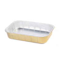 Barquette jetable en aluminium doré 3500 ml, grand récipient pour emballage alimentaire