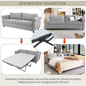 Proveedor de sofá cama futón convertible de fábrica de Dongguan con colchón de memoria grande para espacios de sala de estar dormitorio - Product Image 6