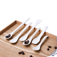 Cuillères à thé jetables en plastique J-Link avec logo personnalisé, ensemble de couteaux Fox contemporains à long manche, finition miroir, pour desserts et soupes