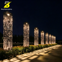 Lámpara de Columna Hueca de Acero Inoxidable, Estilo Chino Moderno, para Paisajes, Senderos de Turismo Cultural y Parques Urbanos