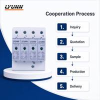 Parafoudre 2 AC 4P 40kA 275V Modulaire enfichable SPD avec indicateur de statut de déconnexion thermique Protection contre la foudre pour système solaire