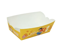 Barquette jetable épaisse résistante à l'huile, boîte en papier pré-pliée pour frites, emballage à emporter pour poulet frit