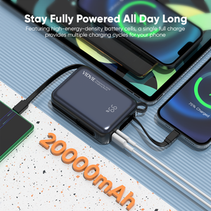 VIDVIE แบตสำรองแบบพกพา ชาร์จเร็ว PD 45W ความจุ 20000mAh พร้อมหน้าจอแสดงผลดิจิตอลในตัว สายชาร์จในตัว - Product Image 4