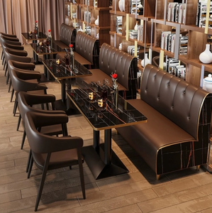 Ensemble table et chaises de style industriel pour café, restaurant occidental, design en bois pour pâtisserie, restaurant - Product Image 1