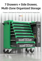 Chariot à outils mobile en acier CYD à 7 tiroirs pour atelier, roulettes pivotantes, rails coulissants silencieux, capacité de charge de 50 kg, couleurs personnalisables