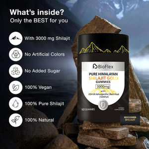 Cina prezzo di fabbrica OEM Private Label integratore alimentare a base di erbe 3000mg himalayano oro biologico Shilajit Gummies con Ashwagandha - Product Image 4
