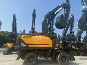 Excavadora de Ruedas de Servicio Pesado HW210 Amarilla de Marca Reconocida con Cucharón de 1m, Motor de 136kW, Alta Potencia de Excavación y Rendimiento Confiable - Product Image 3