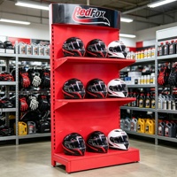 Étagère de présentation en métal personnalisée pour magasin de détail commercial, support multifonctionnel pour marchandises, outils, accessoires de casque de moto