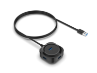 Hub Magnético USB 3.0 de 4 Puertos con Entrada Tipo C de 5V para Ratón, Teclado, Memoria USB, Impresora, Laptop, PC de Escritorio