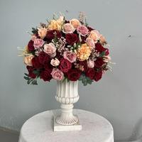 Boule de fleurs artificielles 70 cm, très tendance, thème automne, centre de table floral, décoration événementielle, décor de mariage en terre cuite