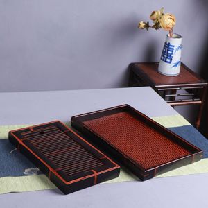 Rectangular Bamboo <b>Tea</b> <b>Tray</b> Vintage Style Dry Brewing Stand Chinese Design Durable Craft For <b>Tea</b> Sets - Product Image 2