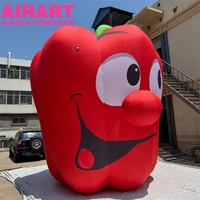 Décoration de campagne publicitaire Personnalisation de dessin animé de personnage de piment gonflable mignon pour l'affichage