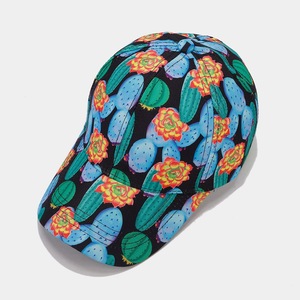 Topi Bisbol Uniseks 6 Panel yang Dapat Disesuaikan, Topi Matahari Musim Semi Musim Panas, Pola Kaktus Tropis, Topi Cetak Penuh, Topi Bunga Tropis - Product Image 5