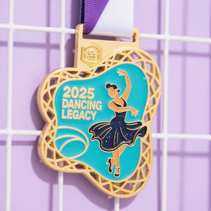 Medallas de baile personalizadas 3D de aleación de Zinc, premios de competición <span class=keywords><strong>en</strong></span> blanco, oro, plata, bronce, Metal, <span class=keywords><strong>latino</strong></span>, Ballet, gimnasia - Product Image 2