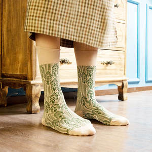 Calcetines de moda fresca verde hierba de primavera, calcetines casuales con patrón de hojas, calcetines transpirables de moda para mujer con <span class=keywords><strong>caja</strong></span> de embalaje - Product Image 6