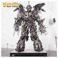 Sculpture de personnage robotique grandeur nature Optimus BlebeeBum en métal pour jardin extérieur, grande sculpture de super-héros, robot steampunk vintage