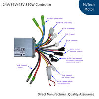Contrôleur BLDC 24-48V 350W avec frein électronique linéaire, fonction d'apprentissage automatique et de marche arrière, pièces de mise à niveau pour trottinette électrique