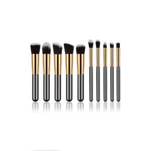 Suppliers High Fashion Quality Custom Own Brand Black And Gold Makeup Brush Set