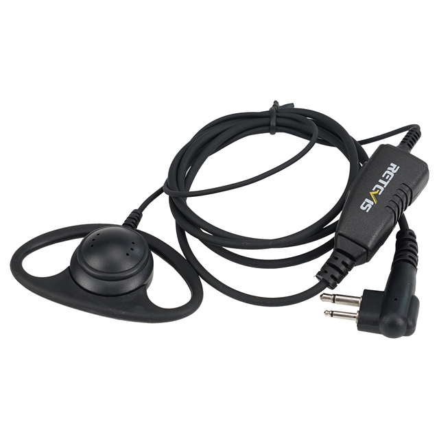 For C9253B EEM002 M1 D Shape ABS Black PU Wire Soft Earhook Earpiece for Moto 2 Pin Radios with 0-500m Talk Range