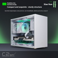 Boîtier blanc pour mini ordinateur de jeu C2 MATX tout aluminium de qualité supérieure avec alimentation ATX latérale transparente et carte graphique à prise directe