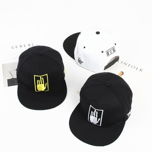 <b>Snapback</b> <b>Cap</b> Embroidered Hand Print Unisex Cotton Baseball Hat Outdoor Street Dance Hip Hop Flat Brim - Product Image 2