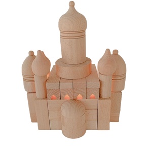 Montessori Wooden Russian Style Castle Building Block Sets Educational Learning Toys for Kids Customizable Stacking Tower for - Product Image 1