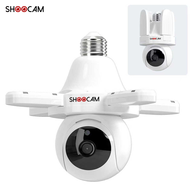 New 3MP Wifi Light Bulb Camera LED PTZ Two-way Voice E27 Light Bulb Security Camera H.264 TF Card Cloud Wifi Smart Bulb Camera