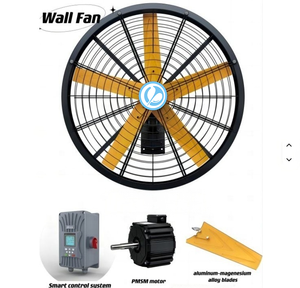 1,5m 220V Industrieller Metall-Trommelventilator Wandmontierter Oszillierender Luftzirkulationsventilator für Lager Fitnessstudio Gewerbe Motorgetriebe Geräuscharm - Product Image 2