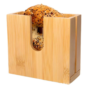 Support à bagels en bambou avec plateau amovible pour une découpe parfaite - Product Image 2