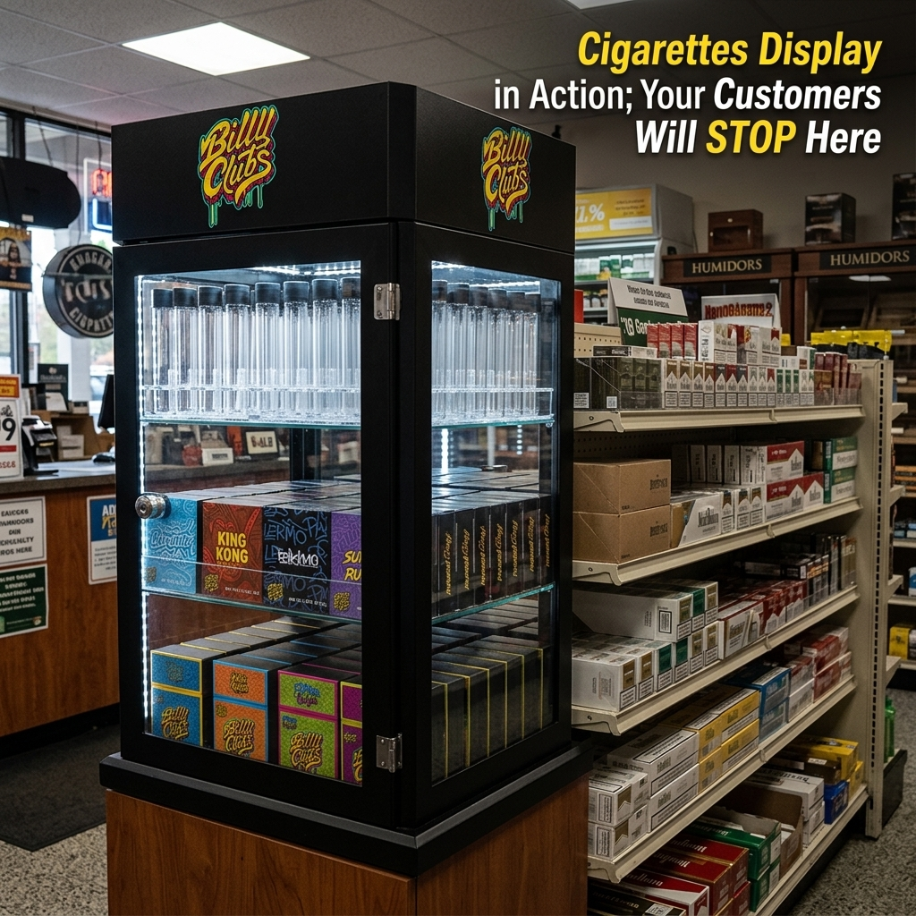 Premium Wooden Countertop Cigarette Display Rack Stand Tobacco Retail Shelf Organizer for Smoke Shop Store Counter — view 2