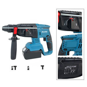 Ensemble d'outils industriels sans fil puissant 3 en 1 comprenant une <span class=keywords><strong>perceuse</strong></span> sans balais, une meuleuse d'angle de 5 pouces, un marteau perforateur de 26 mm - 1 an de garantie, étui rigide - Product Image 5