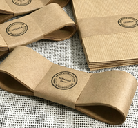 Imprimé personnalisé recyclable papier kraft brun Wrap manches vêtements chaussettes serviette ventre bandes emballage