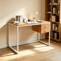Bureau d'ordinateur ergonomique moderne pour la maison et le bureau, avec rangement, gain de place, en panneaux de fibres et tubes en acier, qualité supérieure, directement de l'usine