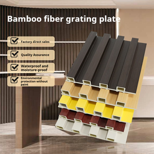 Panneau mural étanche WPC système d'<span class=keywords><strong>intérieur</strong></span> cloison texturée en fibre de <span class=keywords><strong>bambou</strong></span> solide PVC design chinois pour appartement bureau école - Product Image 2